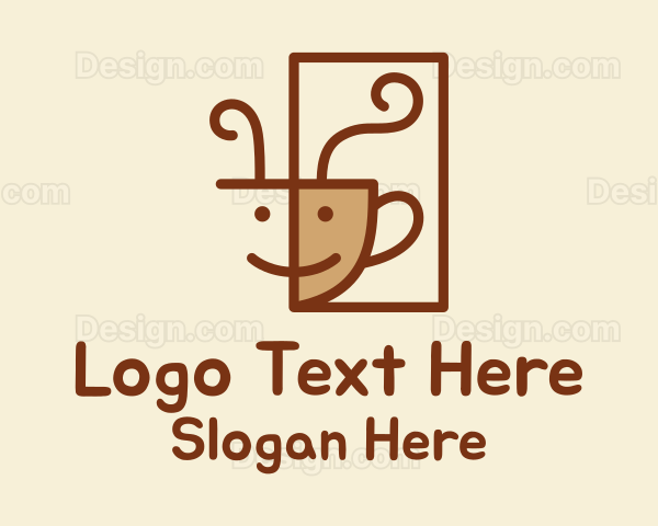 Happy Coffee Cup Logo