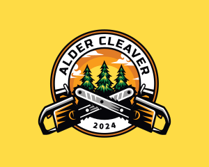 Chainsaw Woodcutting Lumberjack  logo design