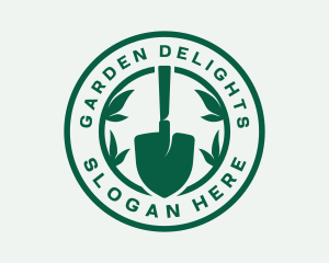 Garden Shovel Leaves logo design