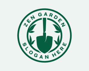 Garden Shovel Leaves logo design