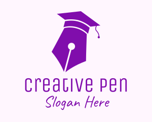 Graduation Cap Pen logo design