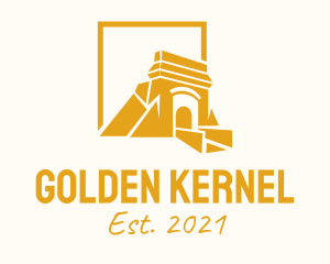 Golden Tunnel Silhouette logo design