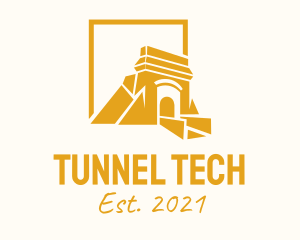 Golden Tunnel Silhouette logo design