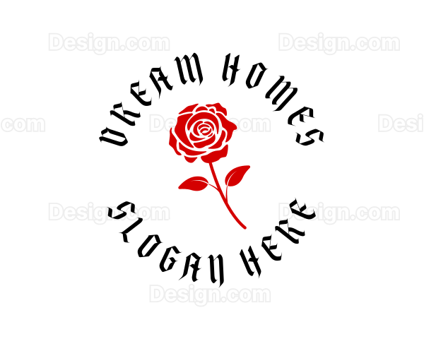 Gothic Flower Rose Logo