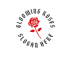 Gothic Flower Rose logo design