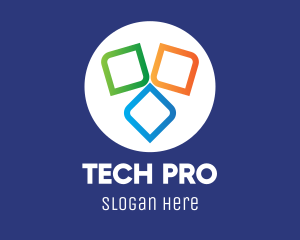 Multicolor Tech Software logo design