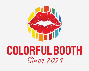 Colorful Rainbow Lips logo design