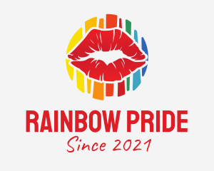 Colorful Rainbow Lips logo