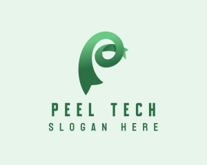 Tech Ribbon Letter P logo design