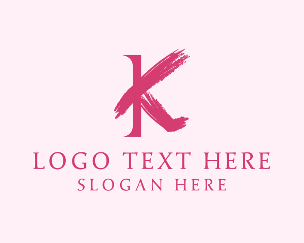 Pink Brushstroke Letter K logo