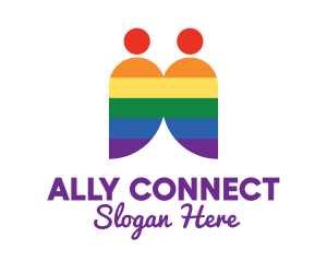 Rainbow Gay Couple  logo design