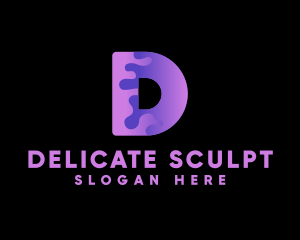 Slime Letter D Paint logo design