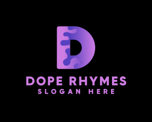 Slime Letter D Paint logo design