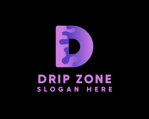 Slime Letter D Paint logo design