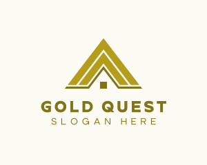 Gold House Roof logo design