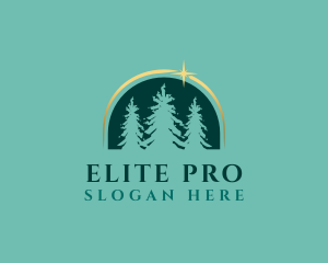 Green Eco Pine Trees Logo