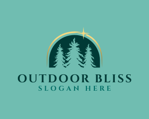 Green Eco Pine Trees logo design