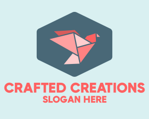 Geometric Origami Bird logo design