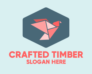 Geometric Origami Bird logo design