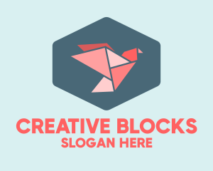 Geometric Origami Bird logo design