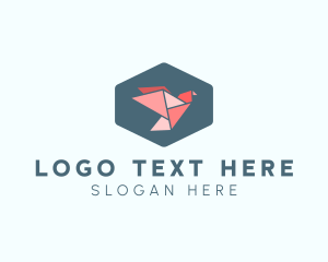 Geometric Origami Bird logo