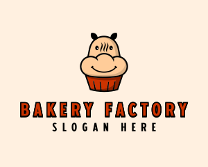 Hippo Cupcake Bakery logo design