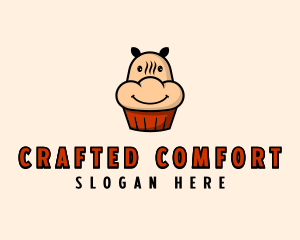 Hippo Cupcake Bakery logo design