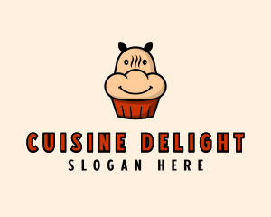 Hippo Cupcake Bakery logo design