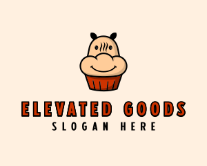 Hippo Cupcake Bakery logo design