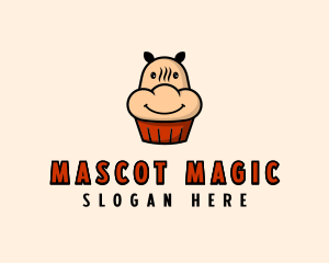 Hippo Cupcake Bakery logo design