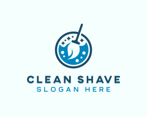 Mop Cleaning Housekeeping logo design