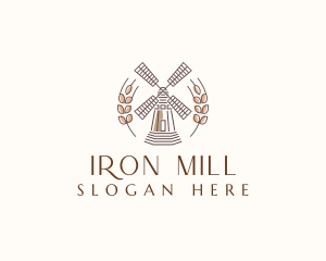 Flour Mill Windmill logo design