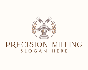 Flour Mill Windmill logo design