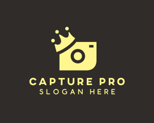 Yellow Camera Crown logo design