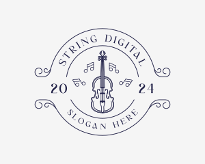 Violin Musical Instrument logo design