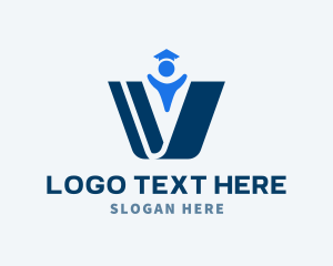 Book Education Letter V Logo