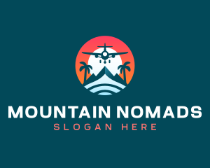 Airplane Travel Mountain logo design