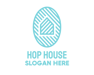 Blue House Oval logo design