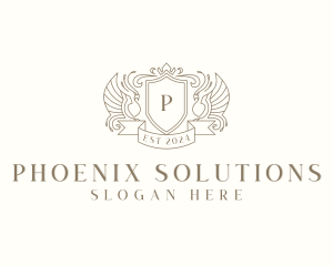 Phoenix Bird Shield logo design