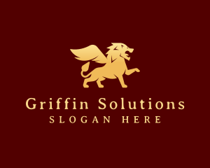 Winged Lion Griffin logo design