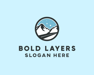 Outdoor Mountain Peak  logo design