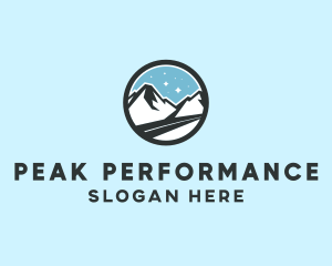 Outdoor Mountain Peak  logo design