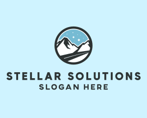 Outdoor Mountain Peak  logo design