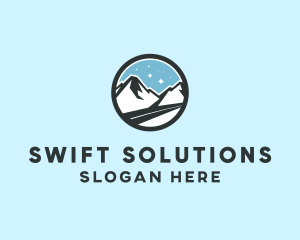 Outdoor Mountain Peak  logo design