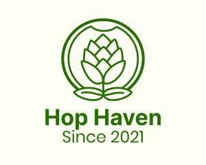 Hop Plant Badge logo design