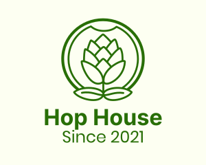 Hop Plant Badge logo design