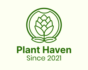 Hop Plant Badge logo design