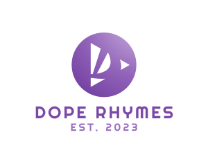 Purple D Player logo design