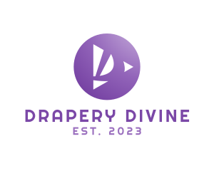 Purple D Player logo design