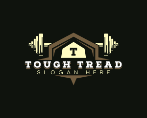 Gym Barbell Training logo design